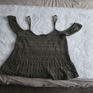 Olive Green Crochet Tank Top